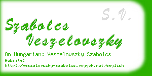 szabolcs veszelovszky business card